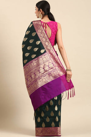 Green Art Silk Block Saree