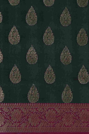 Green Art Silk Block Saree