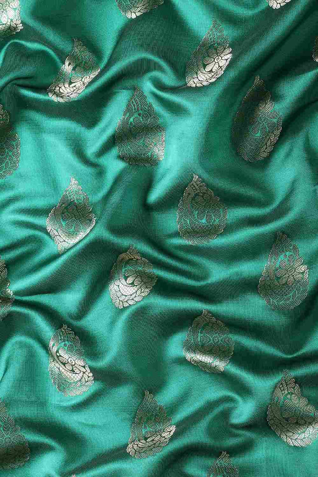 Green Art Silk Block Saree