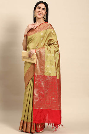 Green Art Silk Block Saree