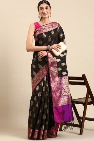 Black Art Silk Indian Saree