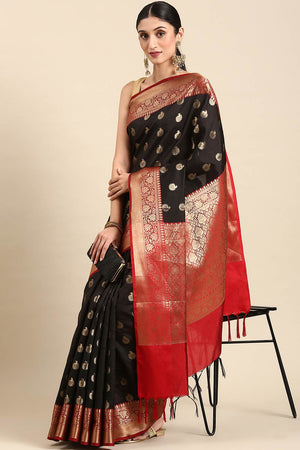 Black Art Silk Indian Saree