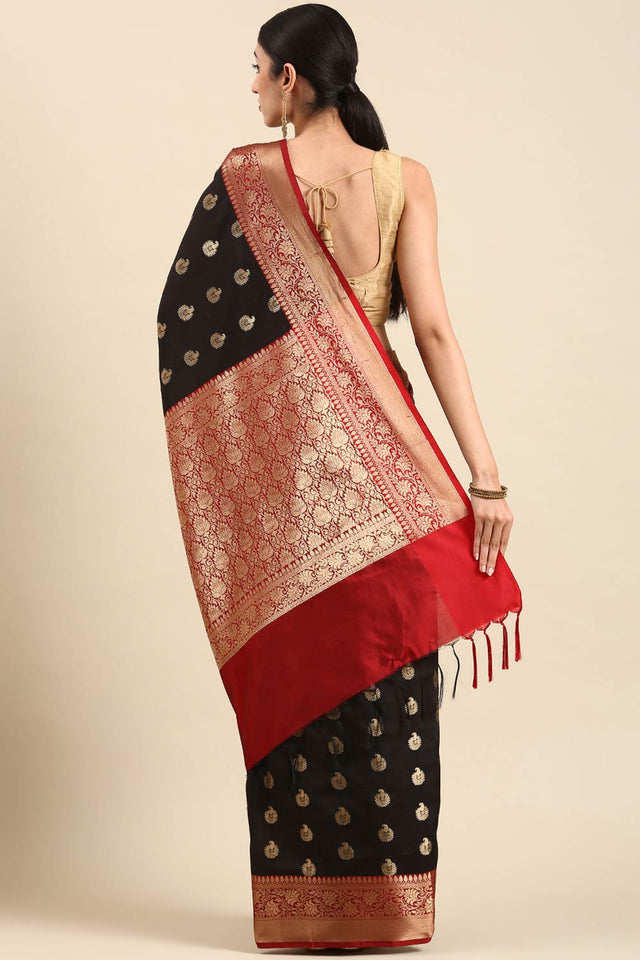 Black Art Silk Indian Saree
