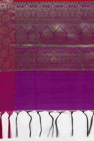 Maroon Art Silk Block Print Saree