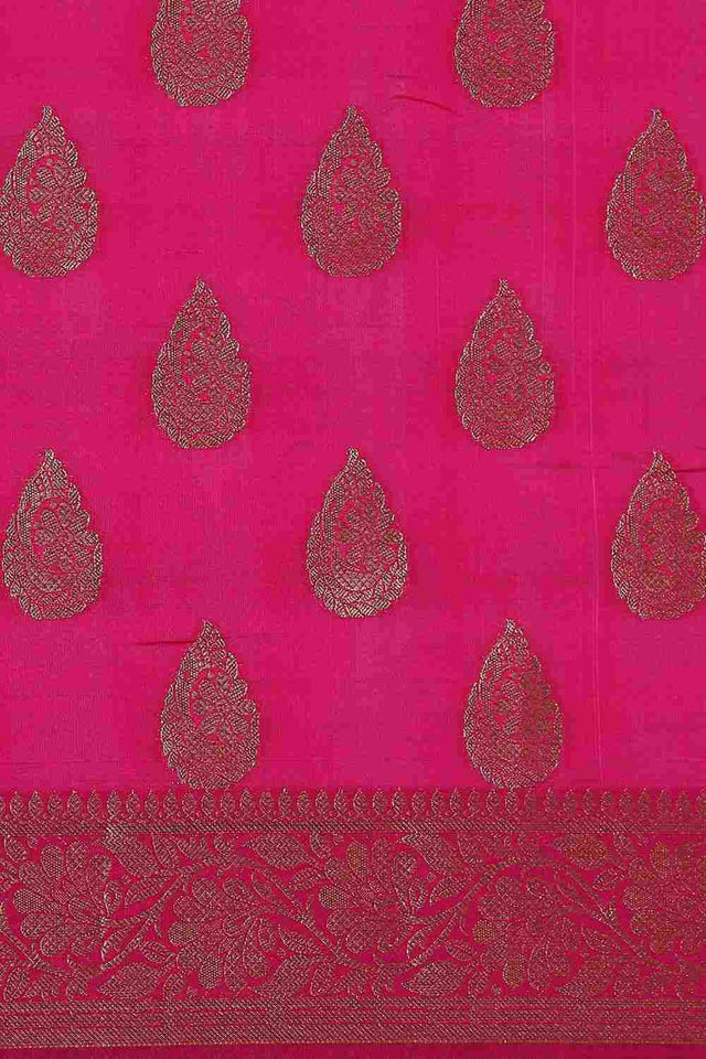 Pink Art Silk Block Saree