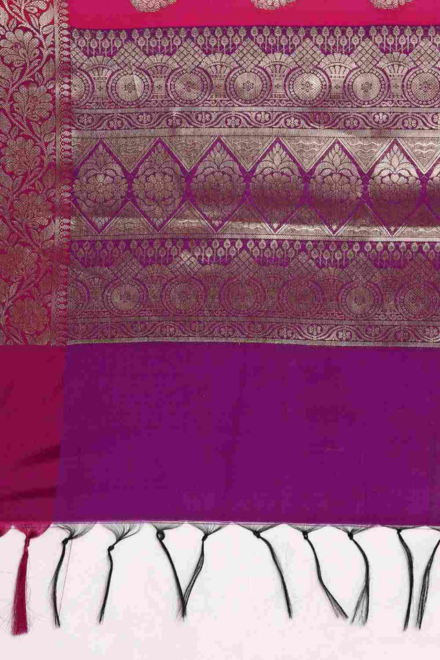 Pink Art Silk Block Saree