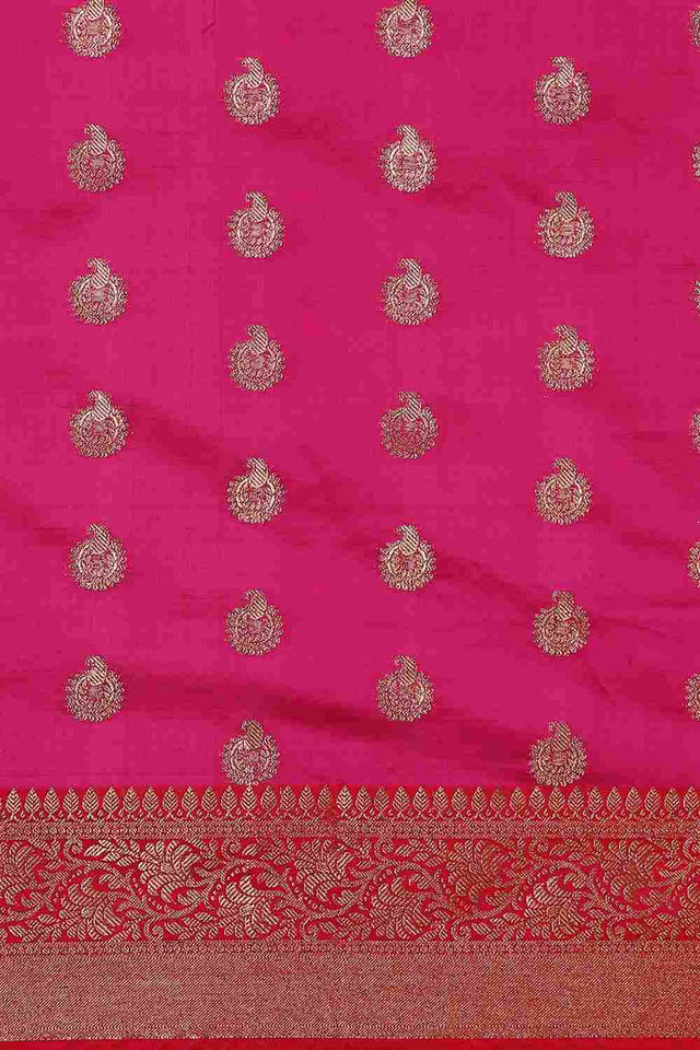 Pink Art Silk Block Saree