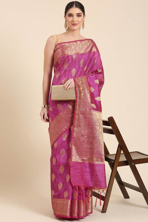 Purple Silk Blend Indian Saree