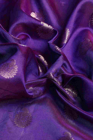 Purple Art Silk Block Saree