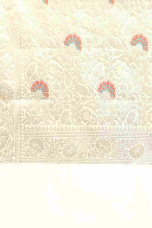 White Chiffon Block Saree