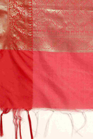 White Art Silk Block Saree