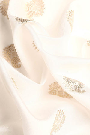 White Art Silk Block Saree