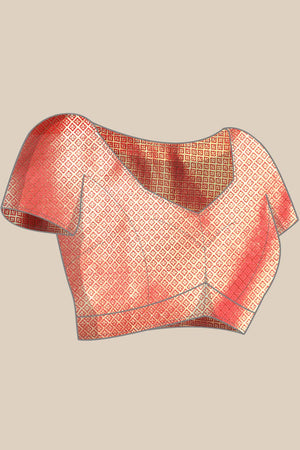 White Art Silk Block Saree