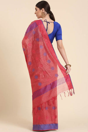 Red Silk Blend Indian Saree