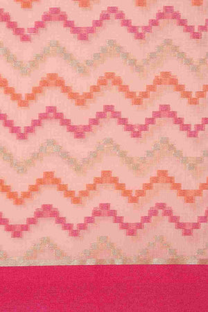 Peach Art Silk Block Saree