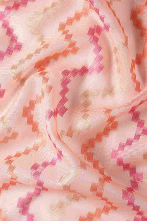Peach Art Silk Block Saree