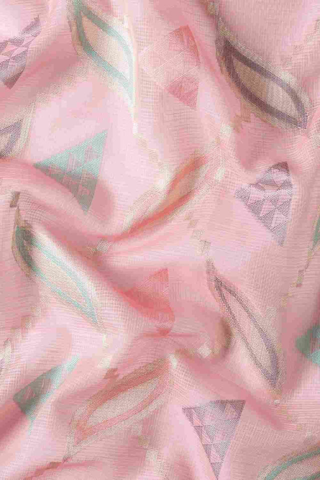 Peach Art Silk Block Saree