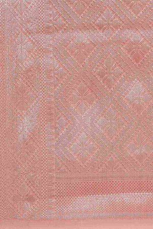 Peach Art Silk Block Saree