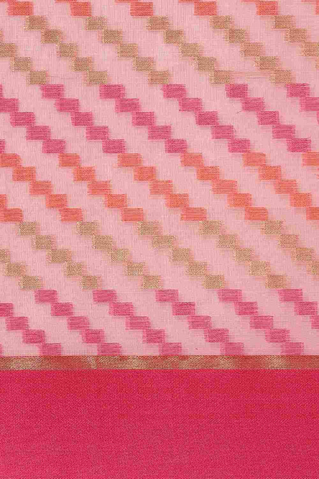 Pink Art Silk Block Saree