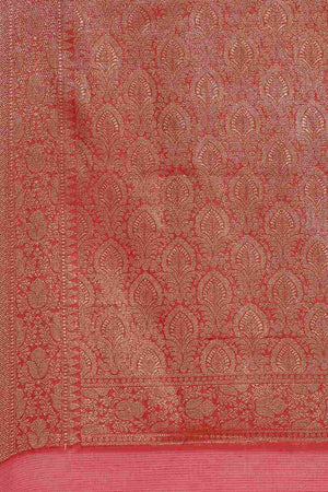 Red Art Silk Block Saree