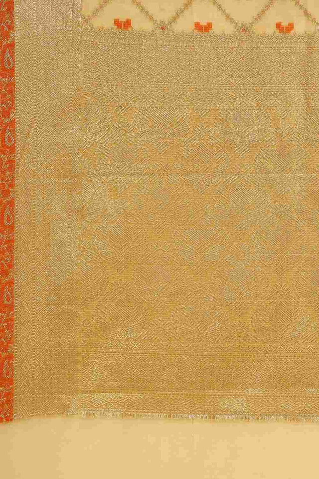 Yellow Art Silk Block Saree