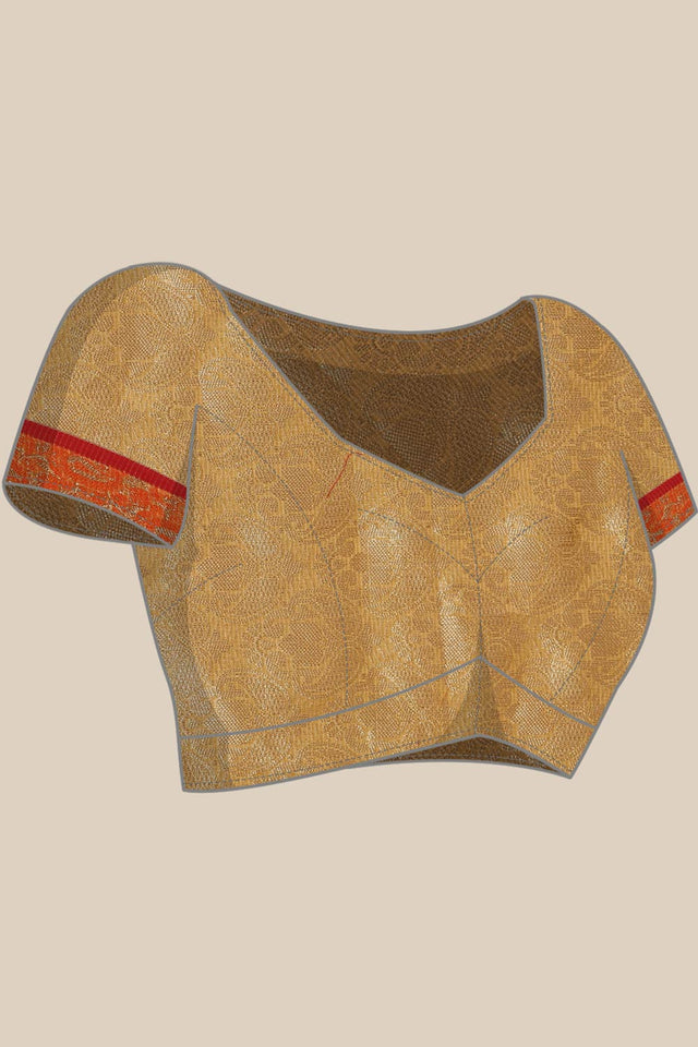 Yellow Art Silk Block Saree