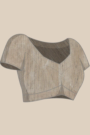 Grey Art Silk Block Saree