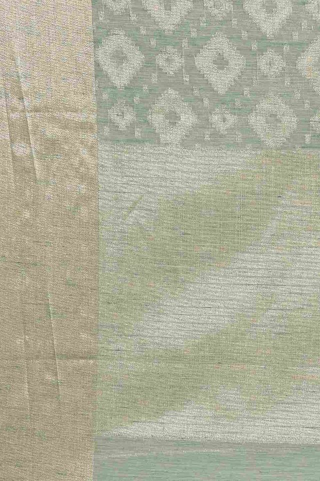 Green Art Silk Block Saree