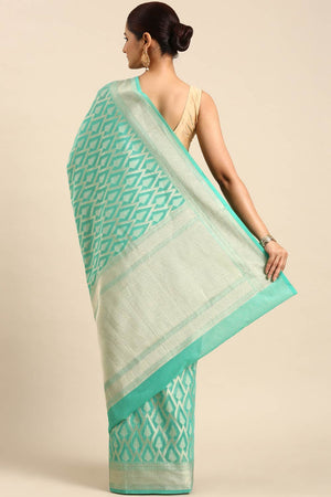 Green Art Silk Block Saree