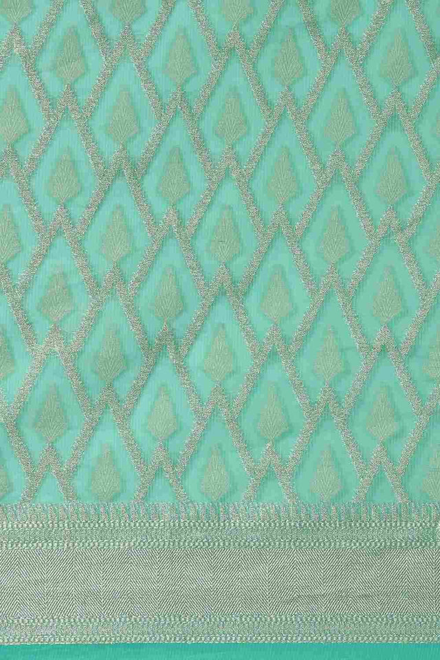 Green Art Silk Block Saree