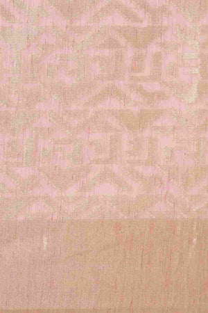 Pink Art Silk Block Saree