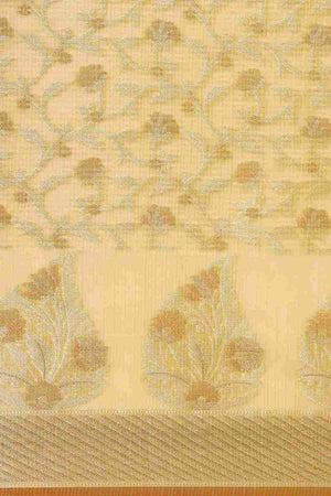 Yellow Art Silk Block Saree