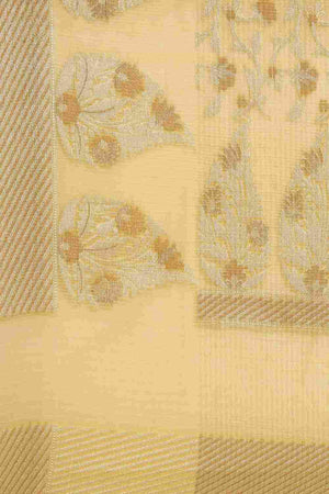 Yellow Art Silk Block Saree