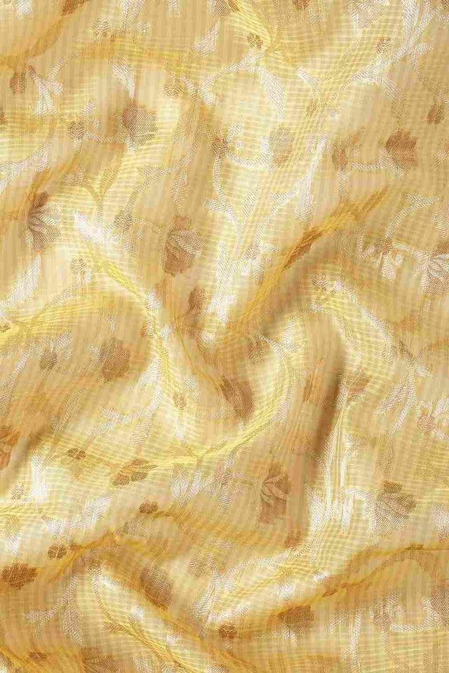Yellow Art Silk Block Saree