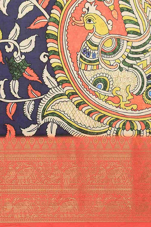 Navy Blue Zari Art Silk Saree