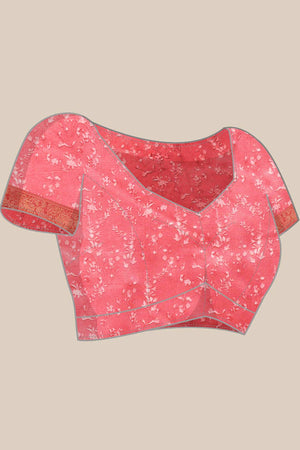 Navy Blue Silk Printed Saree