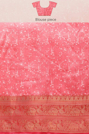 Navy Blue Silk Printed Saree