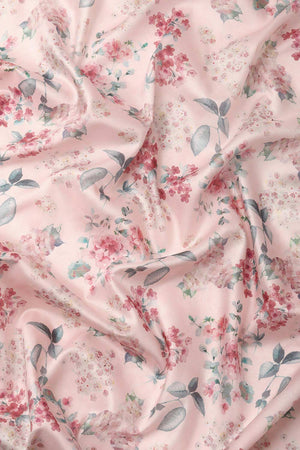 Light Pink Silk Printed Saree