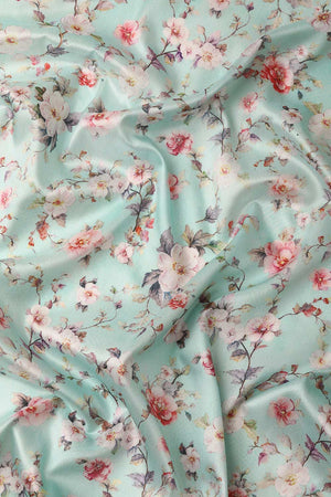 Sea Green Silk Printed Saree