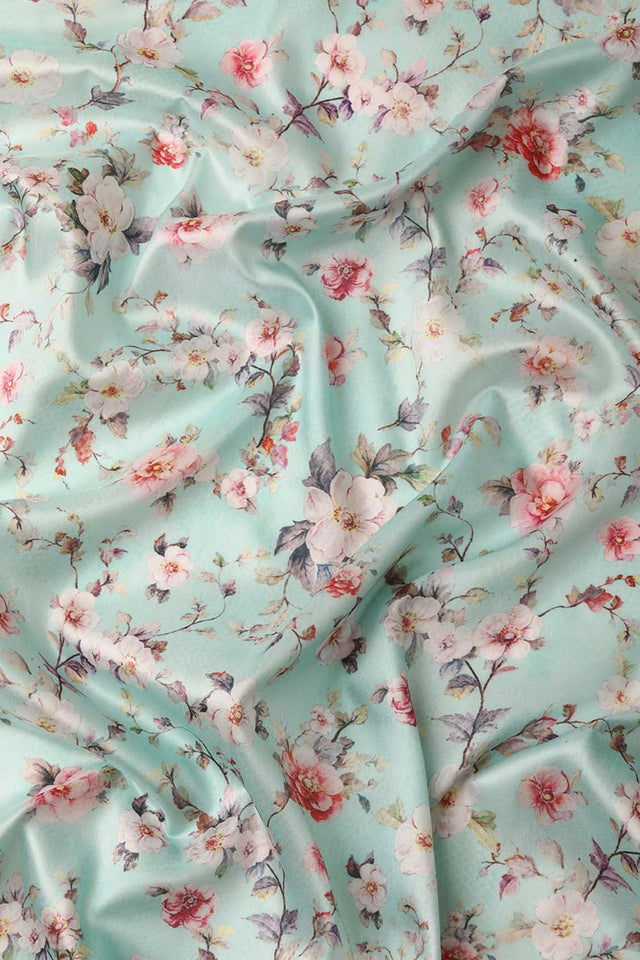 Sea Green Silk Printed Saree