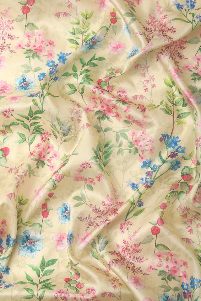 Beige Silk Printed Saree