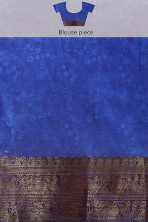 Beige Silk Printed Saree