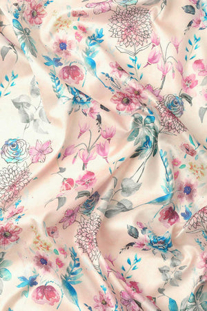 Off White Silk Printed Saree