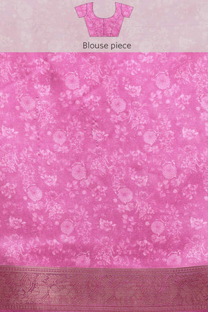 Off White Silk Printed Saree