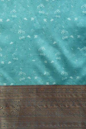 Grey Silk Printed Saree