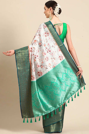 Grey Silk Printed Saree