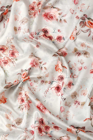 Grey Silk Printed Saree