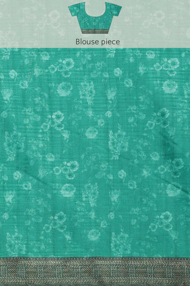 Grey Silk Printed Saree