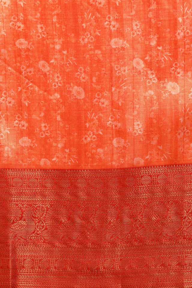 Lime Green Silk Printed Saree