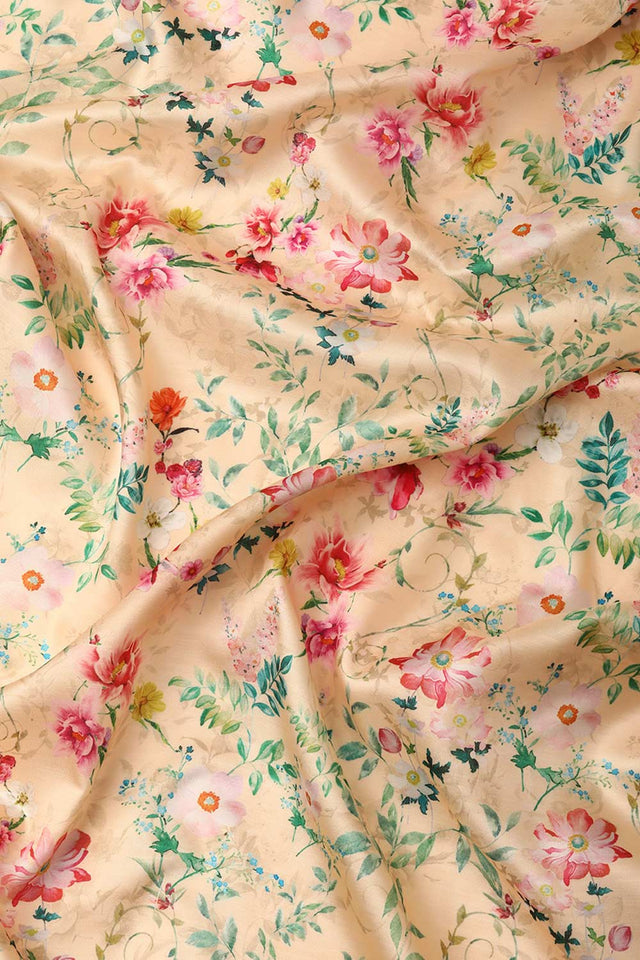 Orange Silk Printed Saree